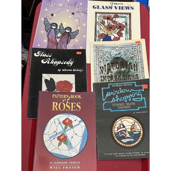 Stained Glass Pattern Design Book Lot Of 100 Plus PB Books VTG - Picture 12 of 13